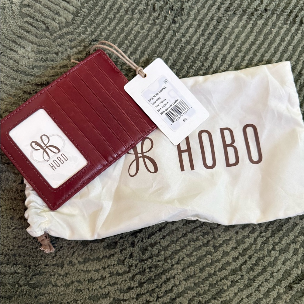 HOBO Burgundy/brown Card Case with ID Window